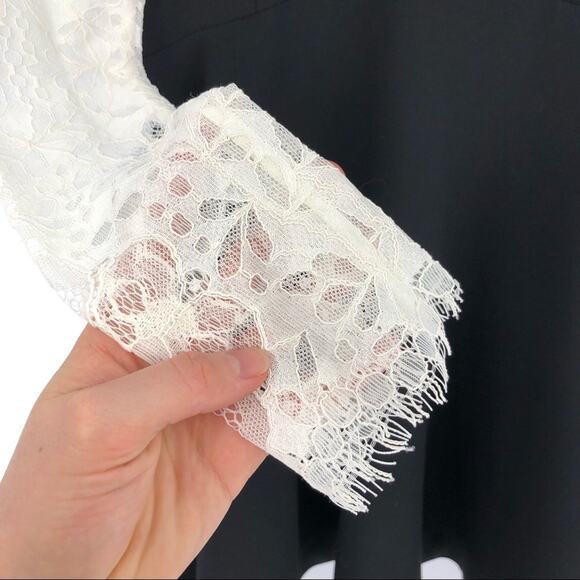 NWOT SANDRO Paris Nita Layered Lace Dress Black White S - Picture 2 of 12